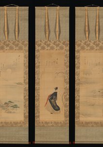 الثلج والقمر وأزهار الكرز يوشيوارا في ثلاثة مواسم ، أوائل القرن التاسع عشر. بواسطة Hosoda eisi