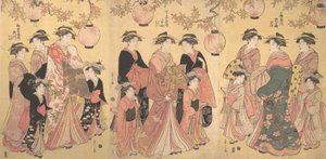 موكب يوشيوارا في الخريف ، كاليفورنيا. 1793. بواسطة Hosoda eisi