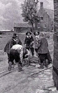 "قال بعض المارة:" إنها في حالة سكر. سوف تموت قريبًا ". ، رسم توضيحي من" New York Slave Traders "بواسطة Thomas A. Janvier، pub. في مجلة هاربر