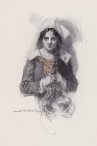 رسم إيضاحي لإيفانجلين ، قصة أركادي ، بقلم هنري وادزورث لونجفيلو (ليتو) بواسطة هوارد تشاندلر (بعد) كريستي