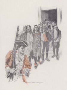 رسم إيضاحي لإيفانجلين ، قصة أركادي ، بقلم هنري وادزورث لونجفيلو (ليتو) بواسطة هوارد تشاندلر (بعد) كريستي
