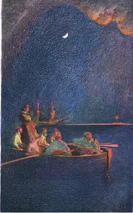 حرق السفينة ، من كتاب Howard Pyles of Pirates Book الذي نشره Harper & Bros ، 1921 بواسطة هوارد بايل