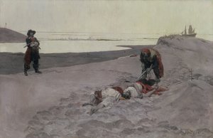 الرجال القتلى لا يرون حكايات ، 1899 (زيت على قماش في grisaille) بواسطة هوارد بايل