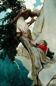 تمسكت بكاحله ، من كتاب "سندباد في بوراتور" بقلم آرثر كويلر-كوتش (1863-1944) ، الذي نُشر في مجلة سكريبنر ، أغسطس 1902 (زيت على قماش) بواسطة هوارد بايل