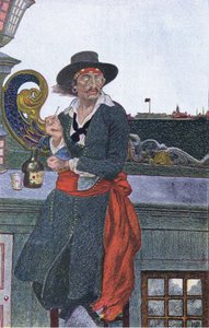 كيد على سطح سفينة المغامرات ، من كتاب هوارد بايليس كتاب القراصنة الذي نشره هاربر وبروس ، 1921 بواسطة هوارد بايل