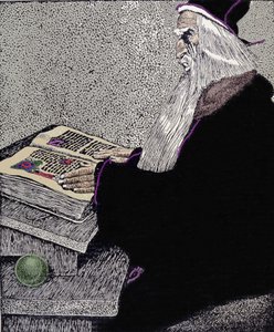 الساحر ميرلين. رسم توضيحي لهورد بايل (1853-1911) ، رسام كاريكاتير أمريكي ، عن "قصة الملك آرثر وفرسانه" بواسطة هوارد بايل