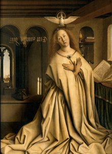 تفاصيل إعلان العذراء، من الجزء الخارجي للوحة اليمنى للوحة مذبح غنت بواسطة Hubert & Jan van (1390 1441) Eyck