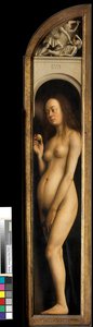 حواء ، تفاصيل من الجناح الأيسر لمذبح غينت بواسطة Hubert & Jan van (1390 1441) Eyck