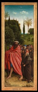 الحجاج بإرشاد القديس كريستوفر ، من الجانب الأيمن من مذبح غينت بواسطة Hubert & Jan van (1390 1441) Eyck