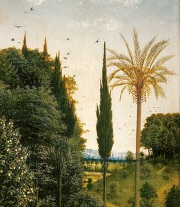 تفاصيل الحجاج بإرشاد القديس كريستوفر ، من الجانب الأيمن من مذبح غينت بواسطة Hubert & Jan van (1390 1441) Eyck