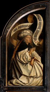 العرافة Erythraean ، من الجزء الخارجي للجناح الأيسر لمذبح Ghent Altarpiece