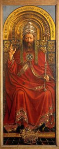 الله الآب ، اللوحة المركزية لمذبح غينت بواسطة Hubert & Jan van (1390 1441) Eyck