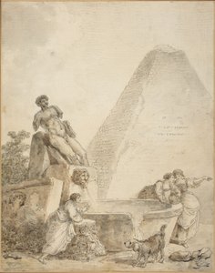 روماني Capriccio مع هرم Gaius Cestius بواسطة هوبير روبرت