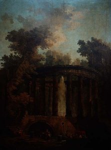 Capriccio نافورة في رواق دائري بواسطة هوبير روبرت