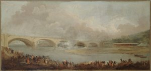 الفرنسية: Le décintrement du pont de Neuilly, le 22 septembre 1772 بواسطة هوبير روبرت