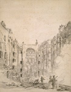 أطلال الأوبرا بعد حريق 1781 ، 1781 بواسطة هوبير روبرت