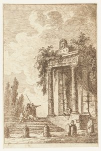 سلم مع أربع نقاط حدودية Les Soirees de Rome (عنوان المسلسل) وجوه رومانية` (عنوان المسلسل) بواسطة هوبير روبرت