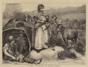 مخيم غجري على بوتني كومون بواسطة Hubert von Herkomer