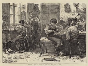 مدرسة نحت الخشب في جبال الألب البافارية بواسطة Hubert von Herkomer