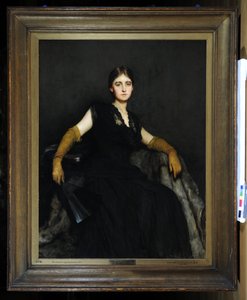 مدخلاً ، أو سيدة باللون الأسود بواسطة Hubert von Herkomer