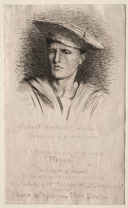رأس شاب 1881. بواسطة Hubert von Herkomer
