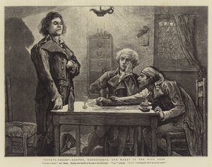 ثلاثة وتسعون ودانتون وروبيسبير ومارات في متجر النبيذ بواسطة Hubert von Herkomer