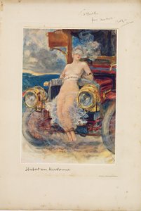 برنامج للولائم ، "Die Zukunft" ("المستقبل") 1905 (التصوير الفوتوغرافي على بطاقة القائمة) بواسطة Hubert von Herkomer