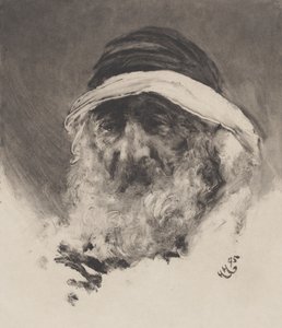 دراسة رأس عربي 1895. بواسطة Hubert von Herkomer