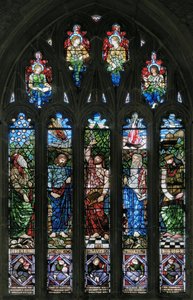 Langport ، All Saints ، Belham & Co ، Hugh Arthur Kennedy ، Abraham ، Job ، David ، Moses & Solomon ، 1879 بواسطة هيو آرثر كينيدي
