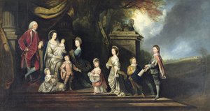 يوحنا الثاني إيرل إيغمونت (1711-1770) وعائلته ، حوالي 1770 بواسطة Hugh Barron