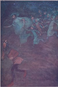 أدخل السير هيو إيفانز وآن بايج والآخرين ، رسم توضيحي من The Merry Wives of Windsor ، 1910 بواسطة هيو طومسون