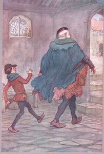 Exeunt Falstaff and Robin ، توضيح من زوجات Merry of Windsor ، 1910 بواسطة هيو طومسون