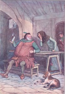 الزواج هو القصير والطويل منه ، التوضيح من The Merry Wives of Windsor ، 1910 بواسطة هيو طومسون