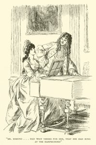 السيد إزموند ... كان لديه آيات مكتوبة لها ، وأنها قد سونغت في Harpsichord (نقش) بواسطة هيو طومسون