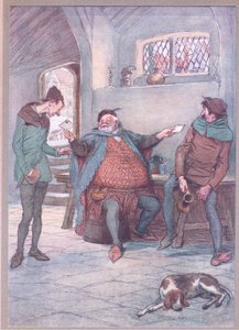 هذه الرسالة إلى صفحة العشيقة وأنت هذه إلى العشيقة فورد ، رسم توضيحي من The Merry Wives of Windsor ، 1910 بواسطة هيو طومسون
