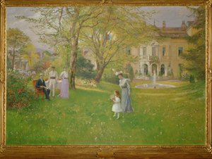 حديقة في فيلا أنيقة في فيينا (لوحة على قماش)