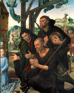 ثلاثة رعاة (تمبراً على الخشب) بواسطة هوغو فان دير جويس