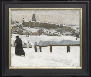فرايبورغ في الثلج ، c.1920 (زيت على canvsd) بواسطة Hugues de Beaumont