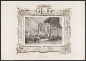 موكب من دار البلدية إلى مبنى الأكاديمية 1836 موكب من قاعة المدينة إلى الأكاديمية (العنوان على الكائن) لوحات من الاحتفال بالذكرى المئوية الثانية لمدرسة Utrechtsche Hogeschool ، 1836 (عنوان السلسلة) بواسطة هويب فان هوف ب