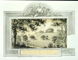 عرض "قبل" الأسس ، من الكتاب الأحمر لأنطوني هاوس ، c.1812 (حبر على ورق) (انظر 170691 للاطلاع على عرض "بعد") بواسطة همفري ريبتون