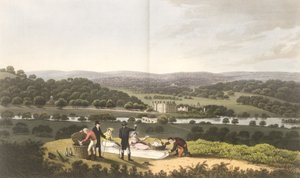 نظرة عامة على لونغليت من بروسبكت هيل ، من "أجزاء من نظرية وممارسة البستنة" ، الحانة. 1816 بواسطة همفري ريبتون