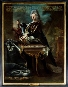 Portrait of Maximilian Henry VI of Bethune, Fifth Duke of Sully (1669-1729). Painting attributed to Hyacinthe Rigaud (1659-1743). Oil on canvas. Mandatory mention: Sully sur Loire, Chateau de Sully - Portrait of Maximilian Henri VI de Bethune, fifth Duke o بواسطة Hyacinthe (Attr. To) Rigaud