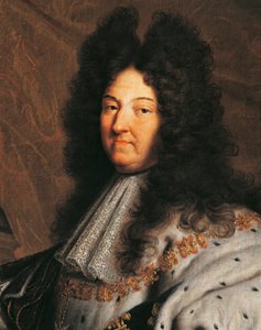 صورة لويس الرابع عشر ملك فرنسا ، المعروفة باسم لويس العظيم أو ملك الشمس (1638-1715) ، رسمها هيانسينت ريغو (1659-1743)