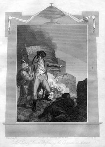 السير سيدني سميث 1764-1840 يدافع عن الخرق في عكا ، 1816.