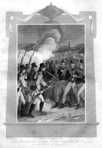 مهاجمة البريطانيين الخط الفرنسي بالحراب في معركة مايدا ، 1816.
