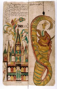 فالهالا و Midgard Serpent ، 1680 بواسطة المدرسة الآيسلندية