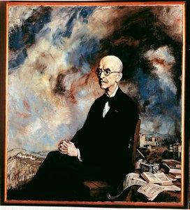 Portrait of Manuel de Falla (1876-1946), spanish compositor بواسطة Ignacio Zuloaga y Zabaleta