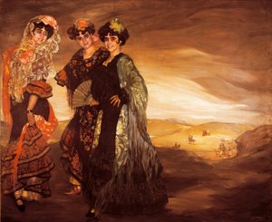 أبناء العمومة الثلاثة (مع الأزياء الإسبانية التقليدية للراقصين) حوالي 1903 (زيت على قماش) بواسطة Ignacio Zuloaga y Zabaleta