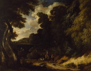 منظر طبيعي بأشكال (زيت على قماش) بواسطة Ignatius van der Stock