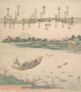 قارب العبارة عبر النهر ، كاليفورنيا. 1840. بواسطة حديد ايكيدا